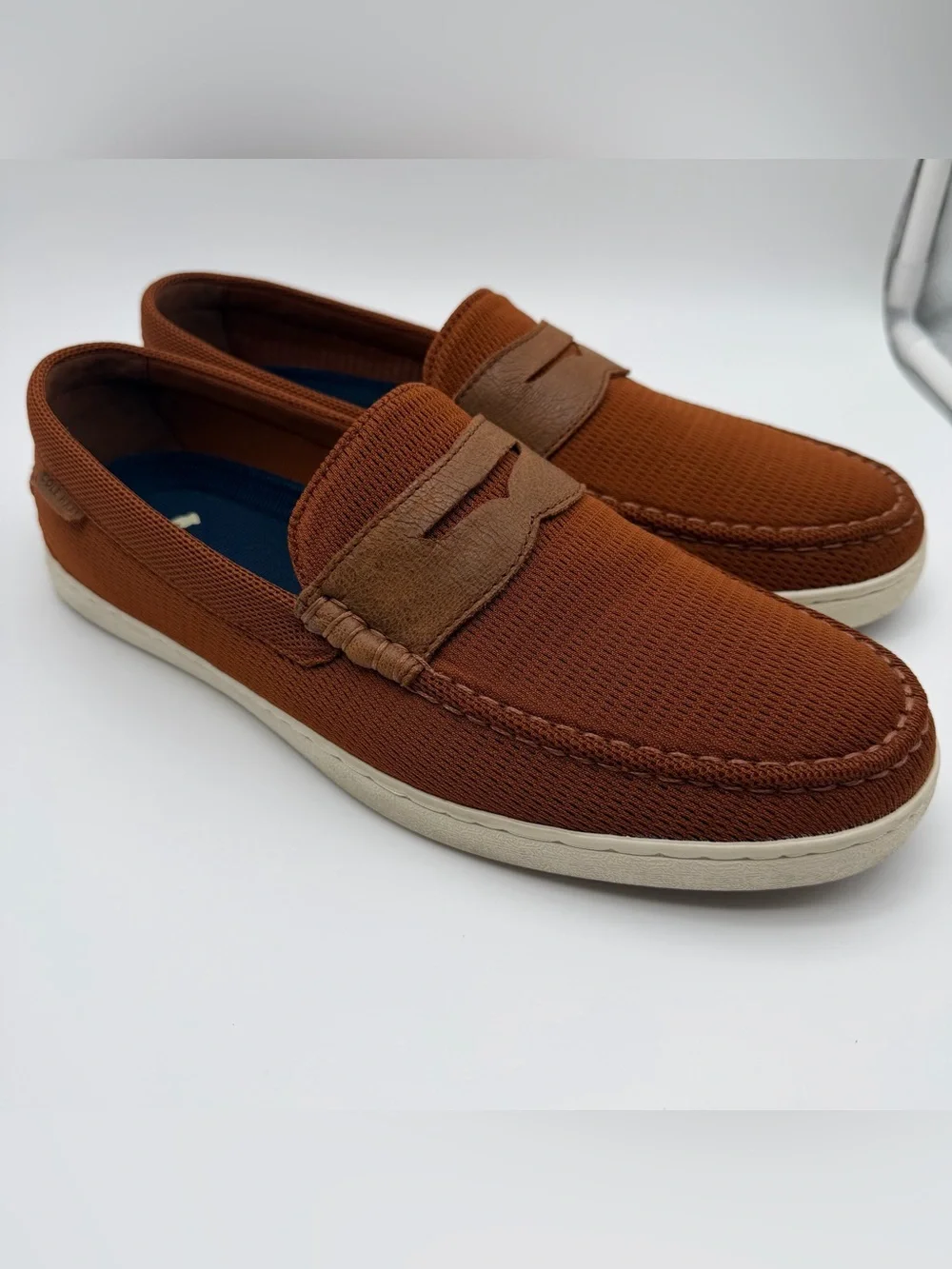 Cole Haan Men’s Nantucket Knit Loafers Boat Shoes Burnt Orange 12